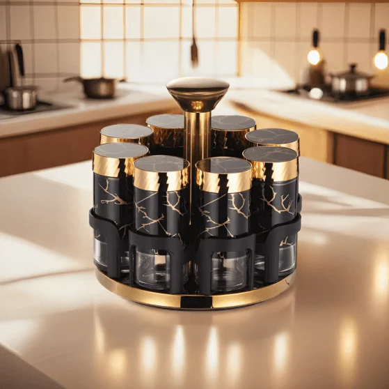 360° Rotating Spice Rack Organizer | Kitchen Pantry Storage
