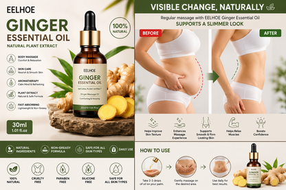 EELHOE Ginger Slimming Massage Oil |Body Oil for Belly, Waist & Thigh Massage | 30ml