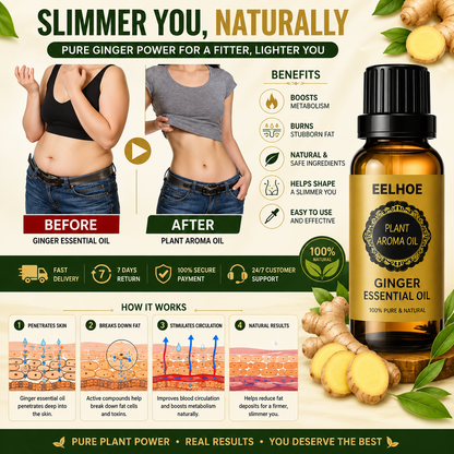 EELHOE Ginger Slimming Massage Oil |Body Oil for Belly, Waist & Thigh Massage | 30ml