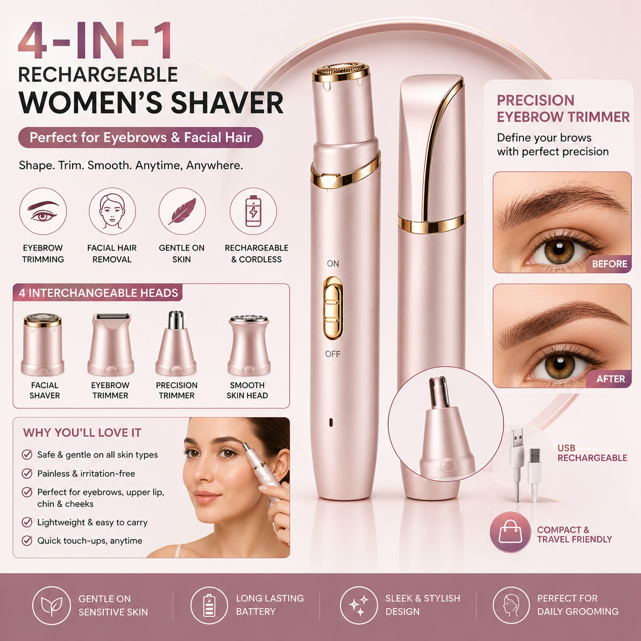 4-in-1 Multi-Functional Hair Trimmer