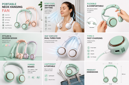 Portable Neck Hanging Fan