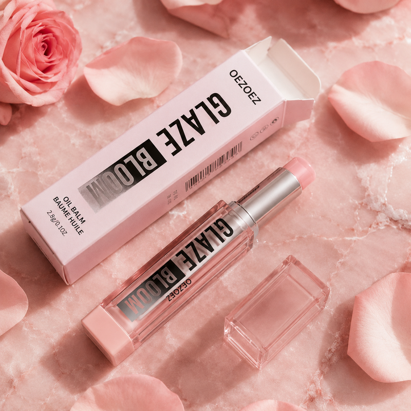 Oezoez Glaze Bloom Oil Balm – Glossy Hydrating Lip Oil Stick for Plump, Soft Lips